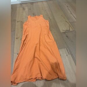 boho cottage core Orange Sleeveless Dress